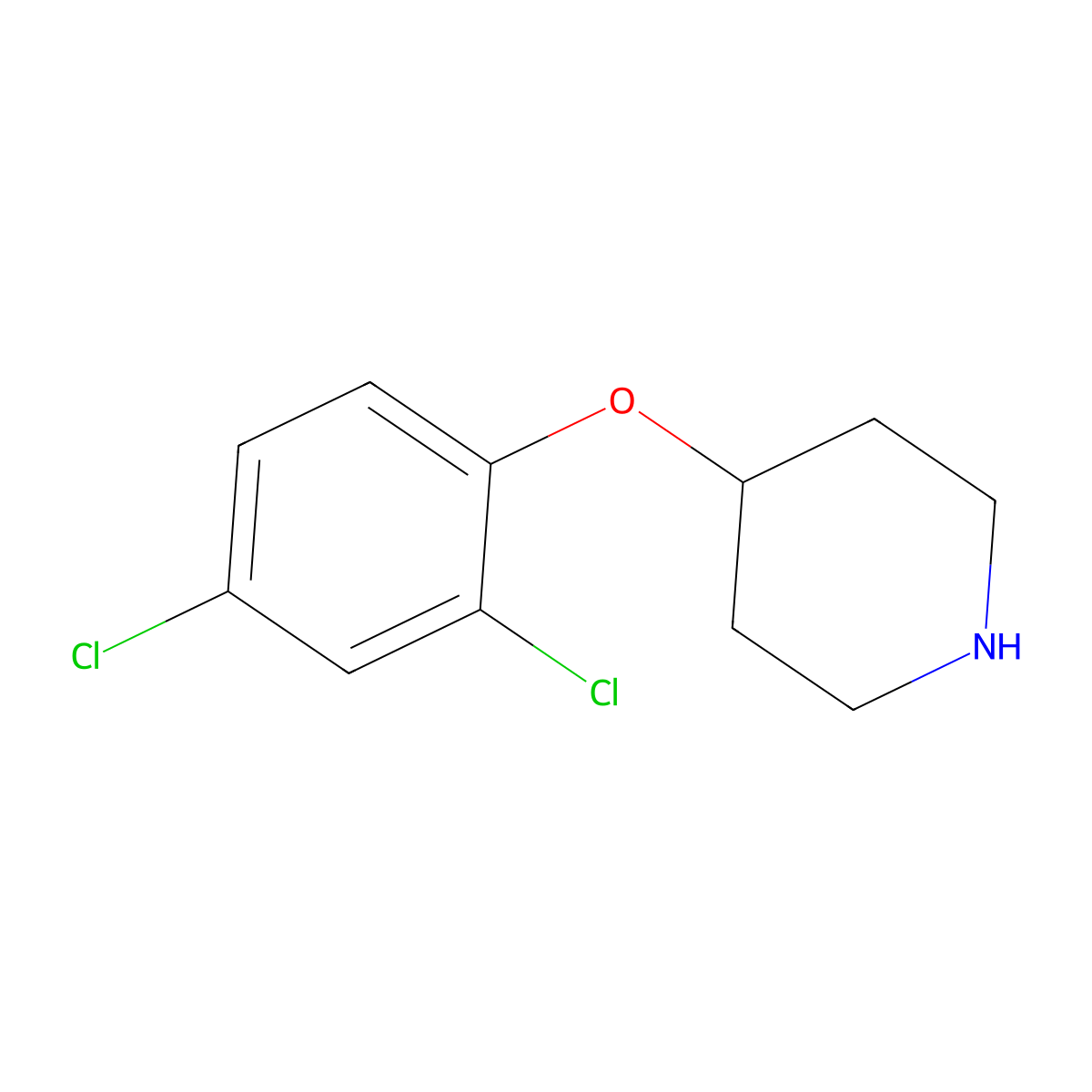 4-(2,4-Dichlorophenoxy)piperidine molecular structure, CAS 367501-06-2