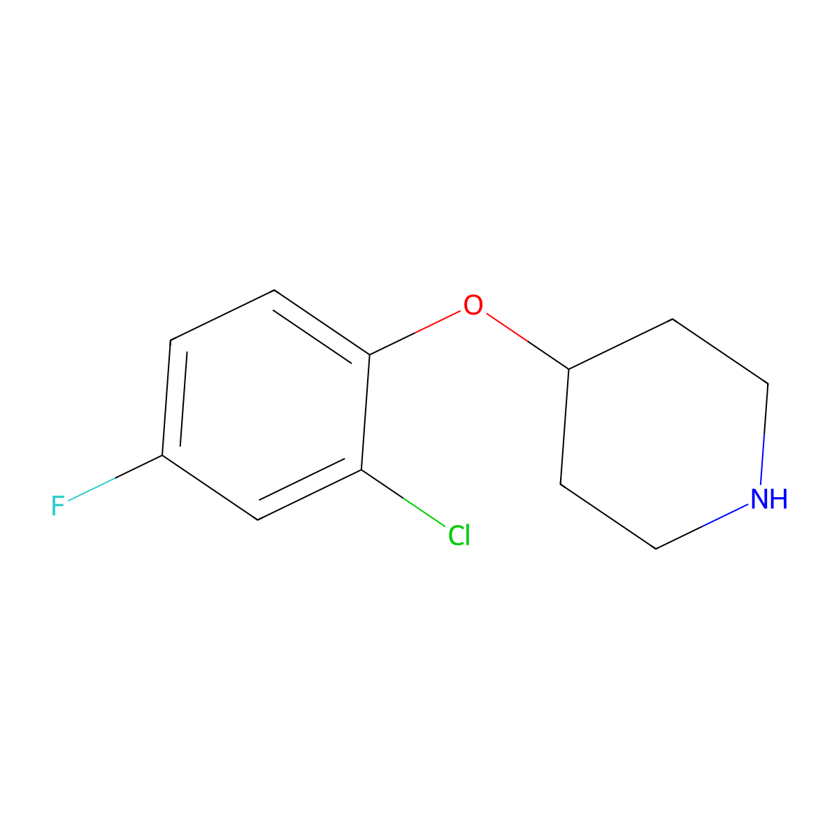 4-(2-Chloro-4-fluorophenoxy)piperidine molecular structure, CAS 367501-07-3