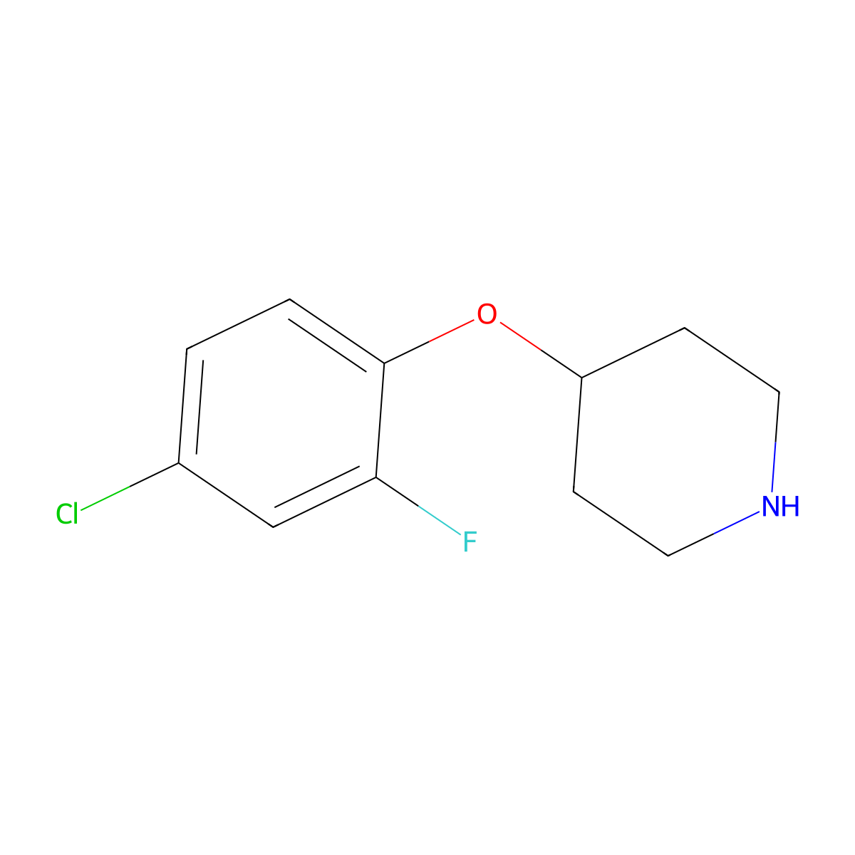 4-(4-Chloro-2-fluorophenoxy)piperidine molecular structure, CAS 367501-09-5