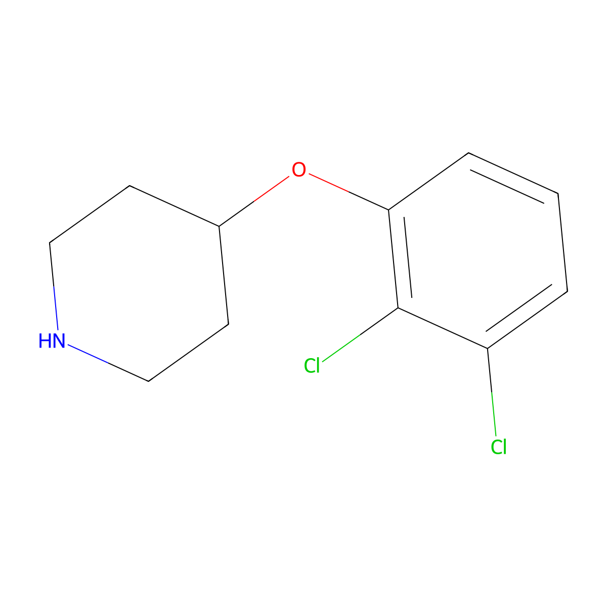 4-(2,3-Dichlorophenoxy)piperidine molecular structure, CAS 367501-12-0
