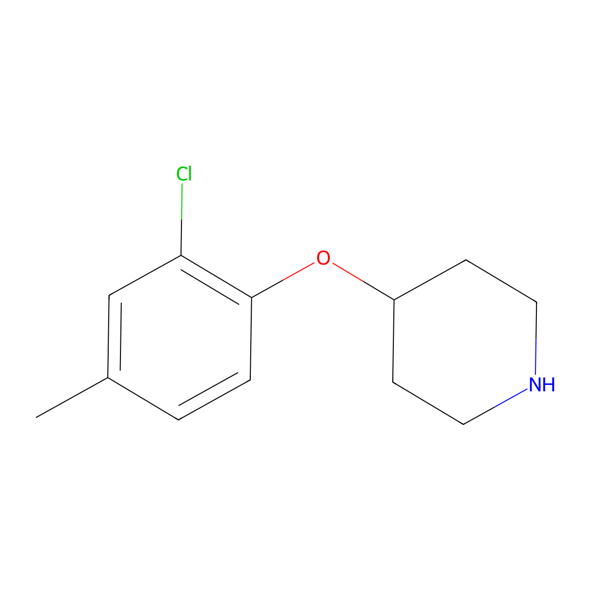 4-(2-Chloro-4-methylphenoxy)piperidine molecular structure, CAS 367501-14-2