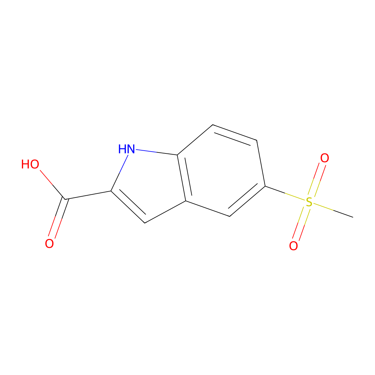 5-Methanesulfonyl-1H-indole-2-carboxylic acid molecular structure, CAS 367501-41-5