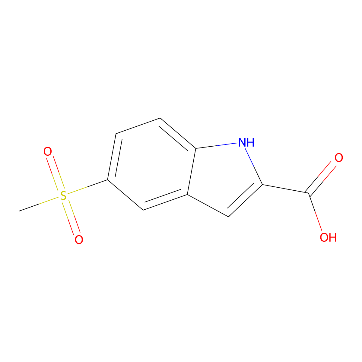 5-Methanesulfonyl-1H-indole-2-carboxylic acid molecular structure, CAS 367501-41-5