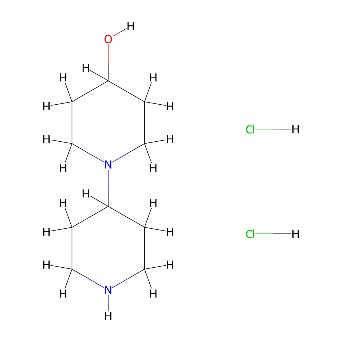 1-(4-Piperidinyl)-4-piperidinol dihydrochloride molecular structure, CAS 367501-46-0