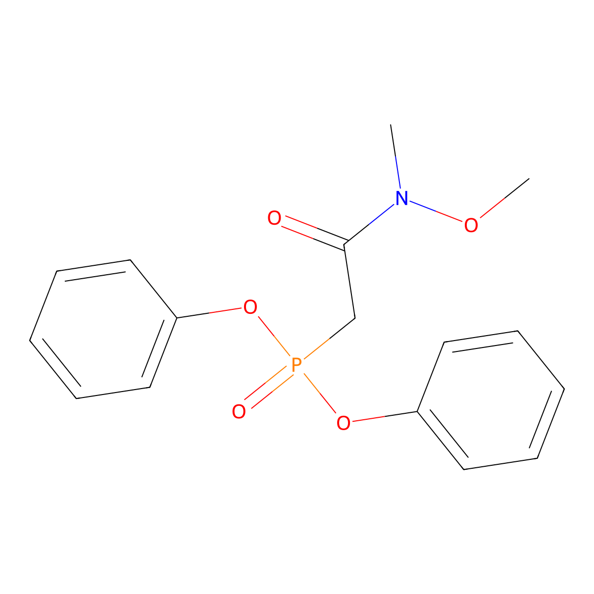 Diphenyl (N-Methoxy-N-methylcarbamoylmethyl)phosphonate molecular structure, CAS 367508-01-8