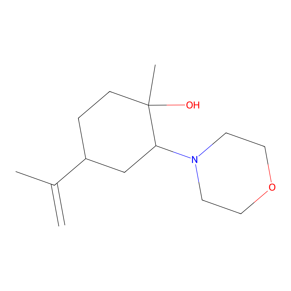 (1S,2S,4R)-1-Methyl-2-(morpholin-4-yl)-4-(prop-1-en-2-yl)cyclohexan-1-ol molecular structure, CAS 367512-42-3