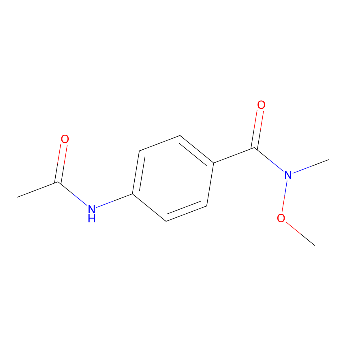 4-acetamido-N-methoxy-N-methylbenzamide molecular structure, CAS 367519-41-3