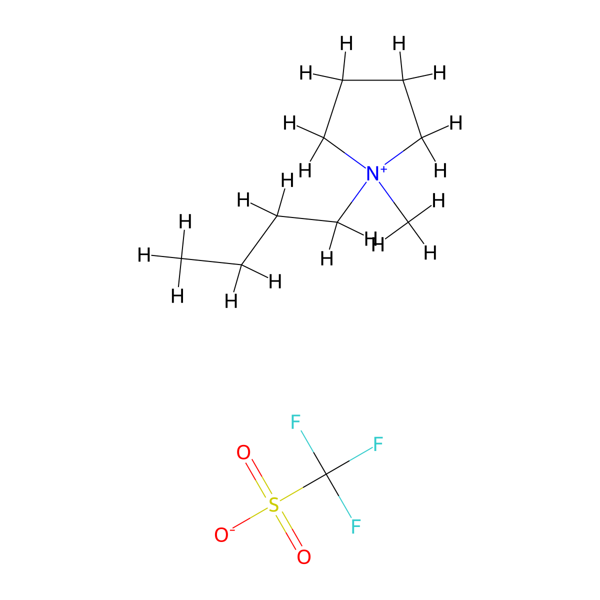 1-Butyl-1-methylpyrrolidinium triflate molecular structure, CAS 367522-96-1