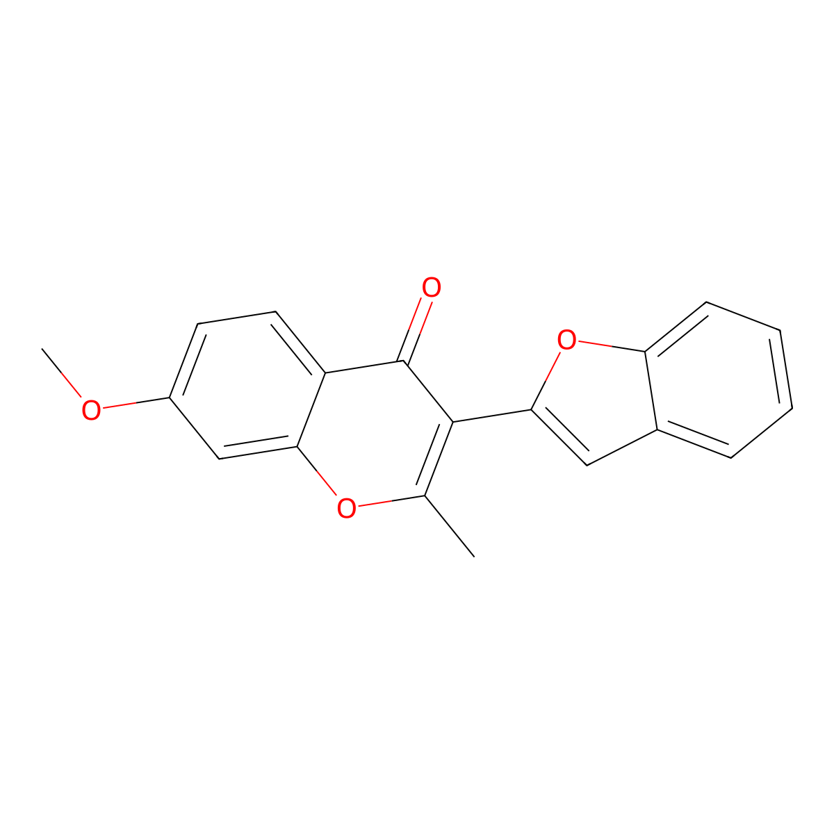3-(1-Benzofuran-2-yl)-7-methoxy-2-methylchromen-4-one molecular structure, CAS 36754-50-4
