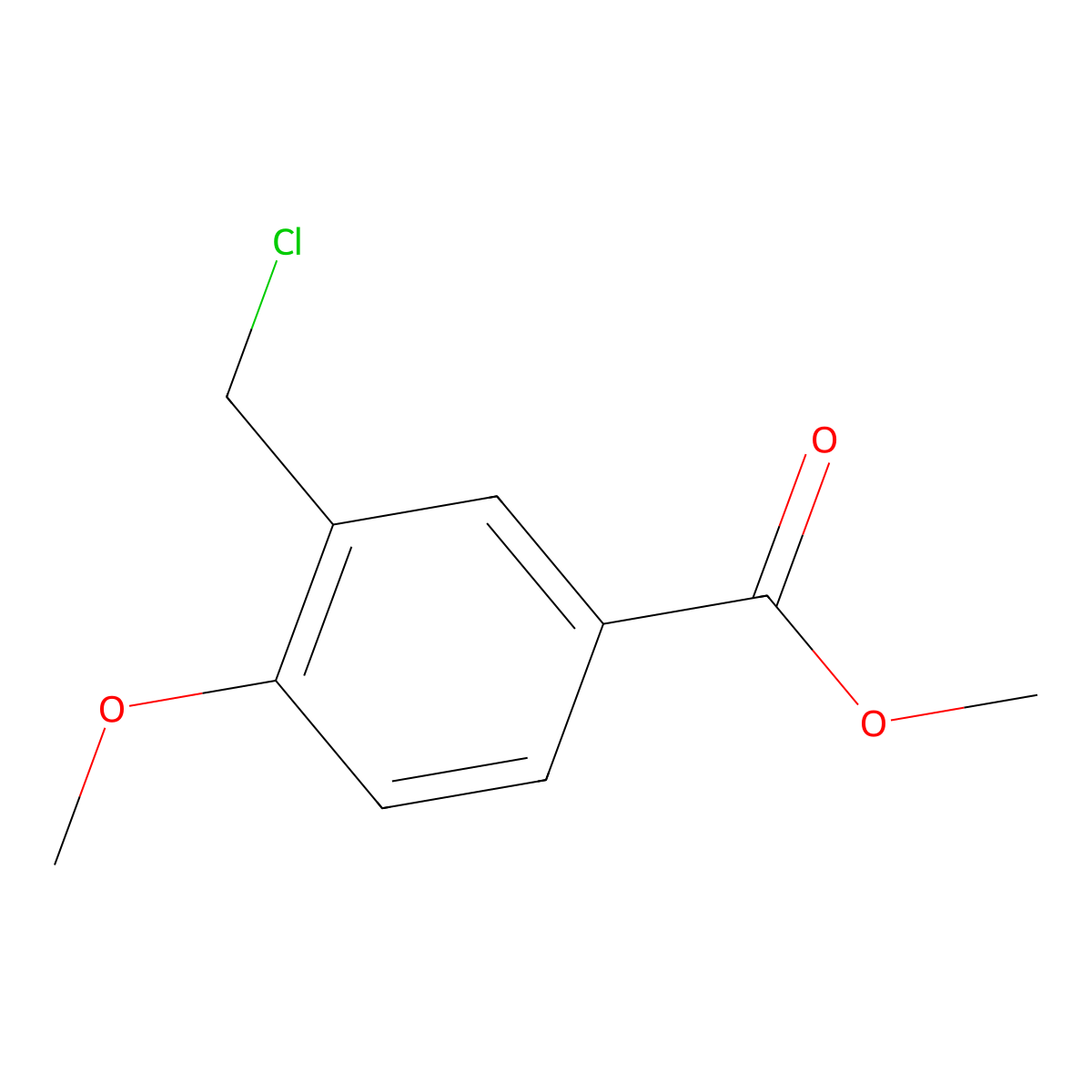 Methyl 3-(chloromethyl)-4-methoxybenzoate molecular structure, CAS 36755-02-9