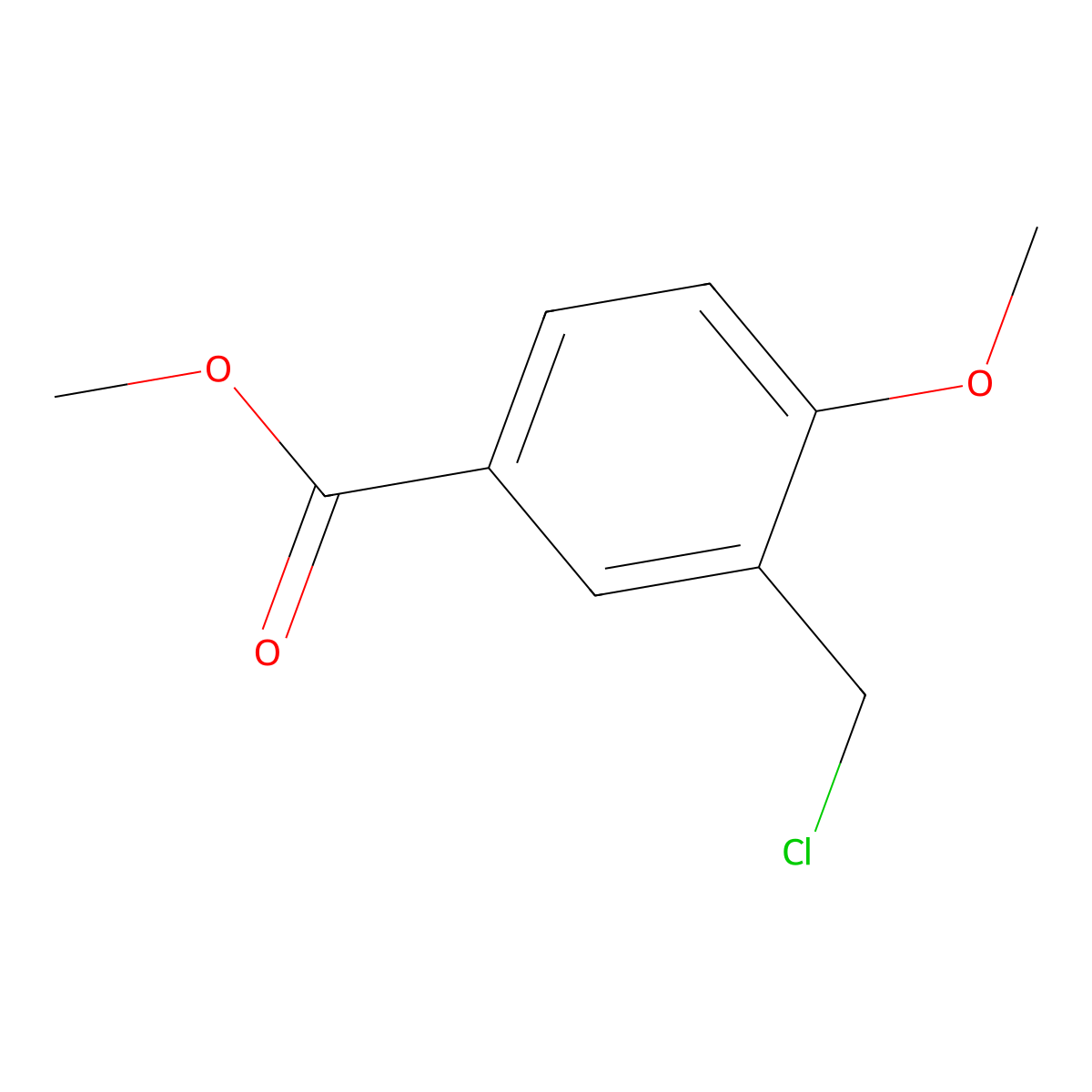 Methyl 3-(chloromethyl)-4-methoxybenzoate molecular structure, CAS 36755-02-9