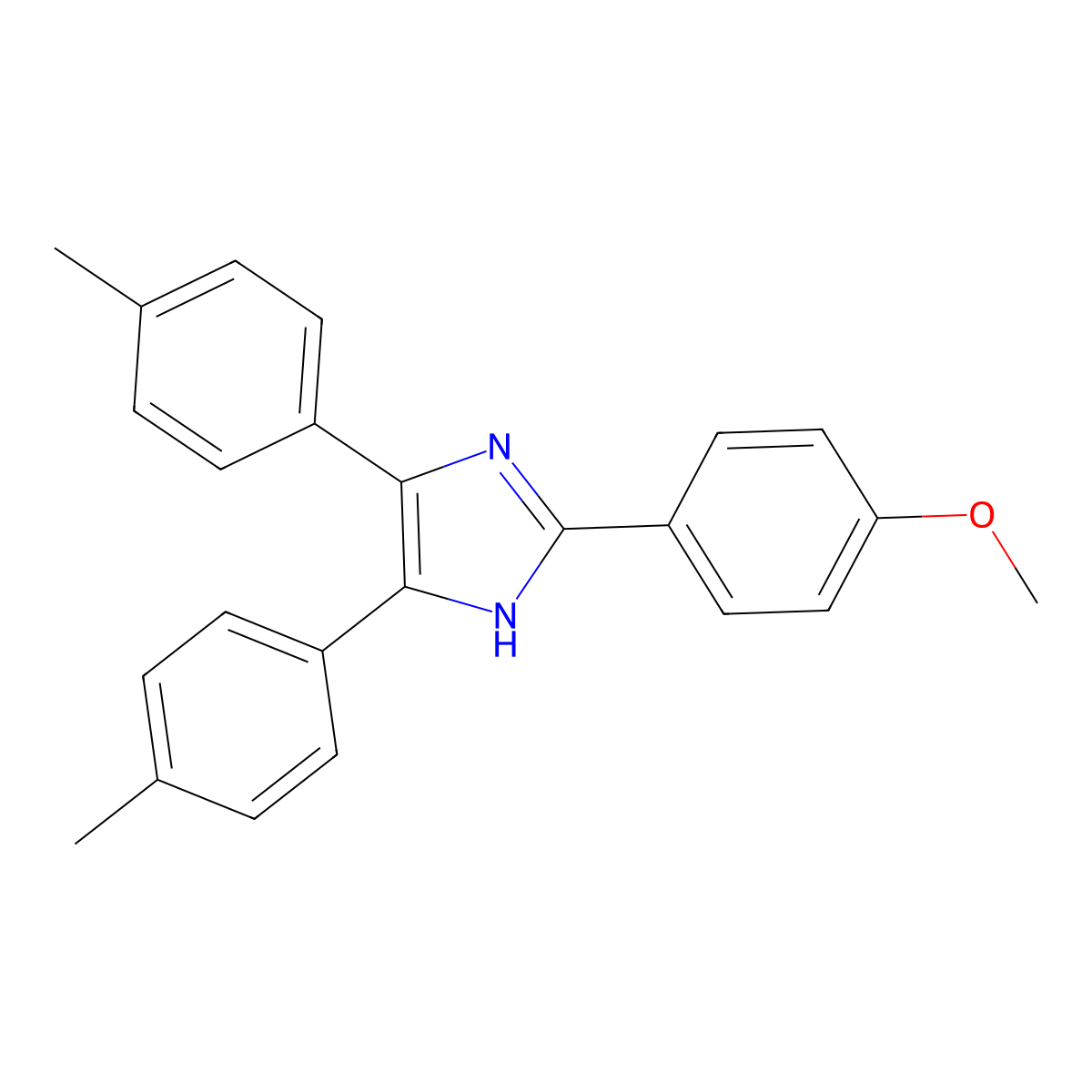 2-(4-methoxyphenyl)-4,5-bis(4-methylphenyl)-1H-imidazole molecular structure, CAS 36755-86-9