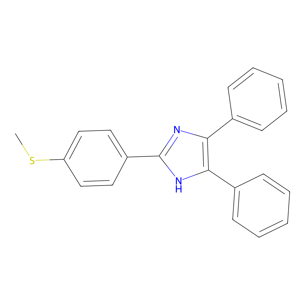 2-(4-methylsulfanylphenyl)-4,5-diphenyl-1H-imidazole molecular structure, CAS 36755-90-5