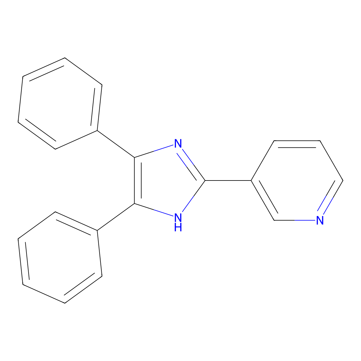 3-(4,5-diphenyl-1H-imidazol-2-yl)pyridine molecular structure, CAS 36755-98-3