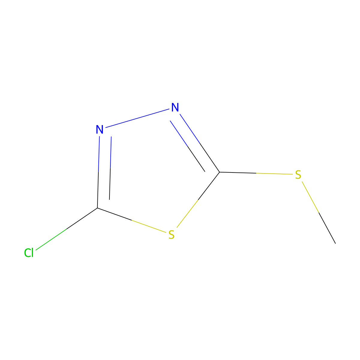 2-Chloro-5-methylsulfanyl-1,3,4-thiadiazole molecular structure, CAS 36757-53-6