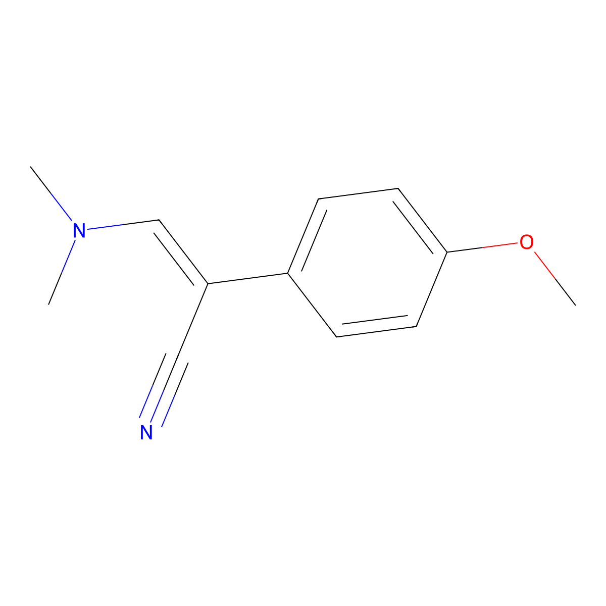 3-(Dimethylamino)-2-(4-methoxyphenyl)acrylonitrile molecular structure, CAS 36758-77-7