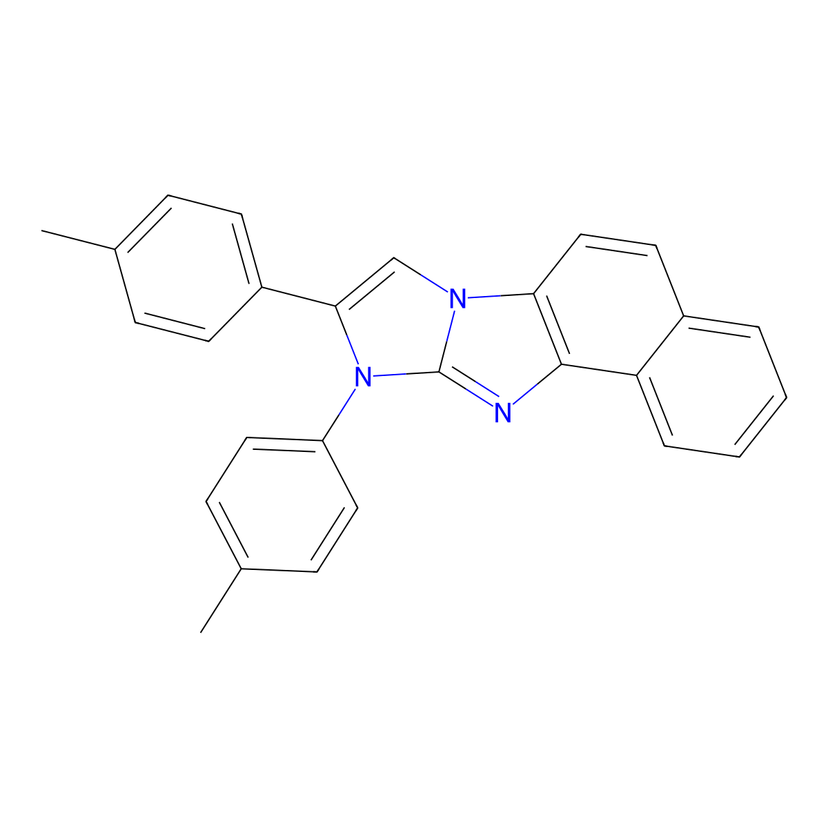 9,10-Di-p-tolyl-10H-imidazo[1,2-a]naphtho[1,2-d]imidazole molecular structure, CAS 36759-91-8