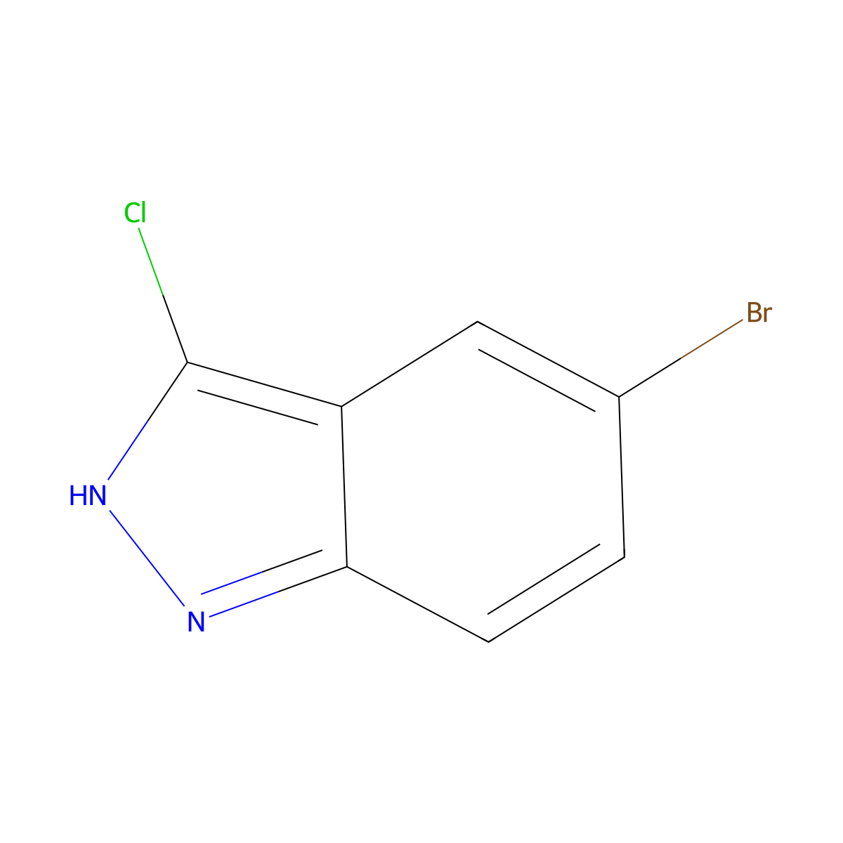 5-Bromo-3-chloro-1H-indazole molecular structure, CAS 36760-19-7