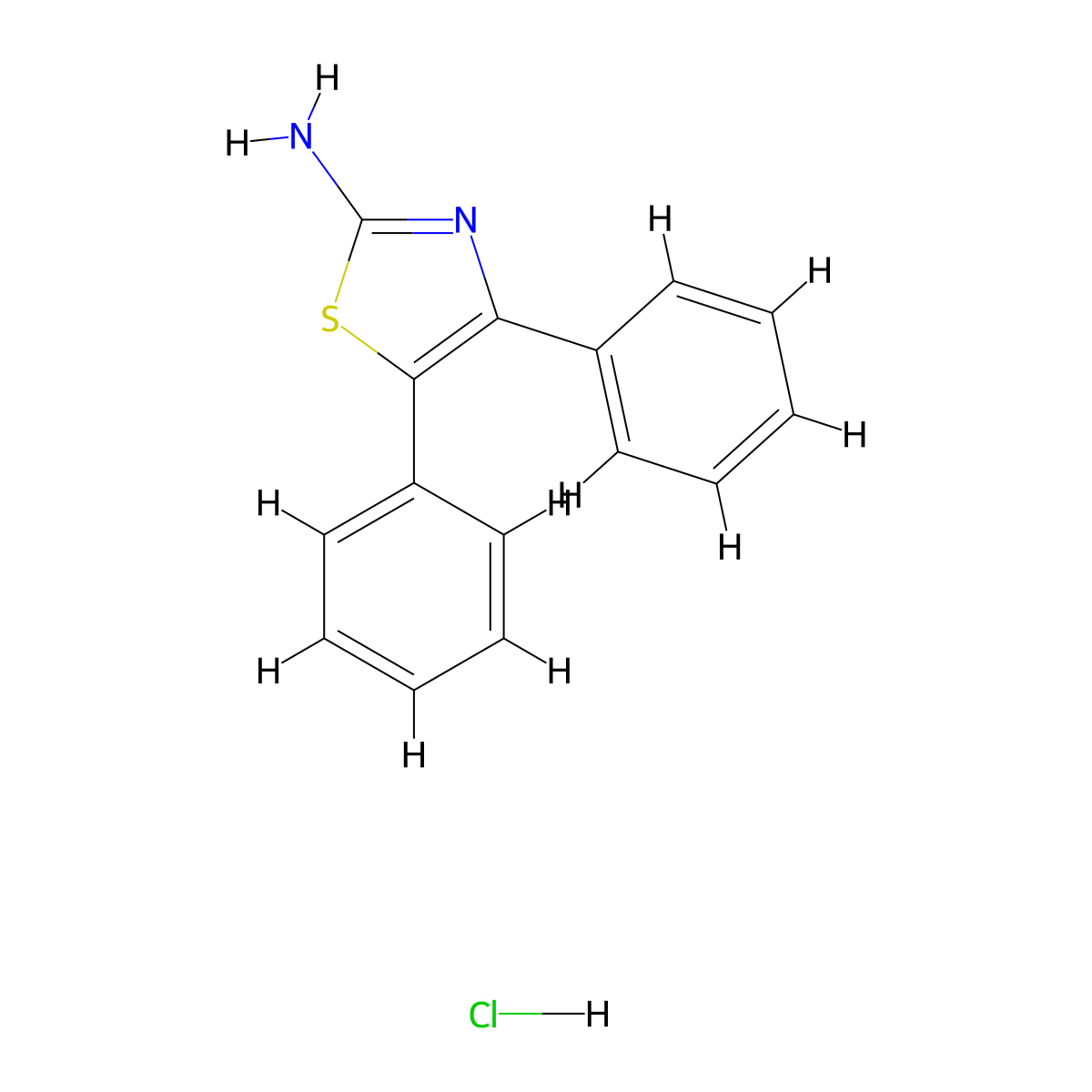 Diphenyl-1,3-thiazol-2-amine hydrochloride molecular structure, CAS 36761-88-3