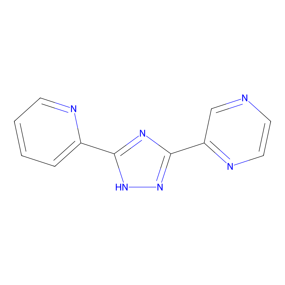 2-[5-(pyridin-2-yl)-1H-1,2,4-triazol-3-yl]pyrazine molecular structure, CAS 36762-84-2
