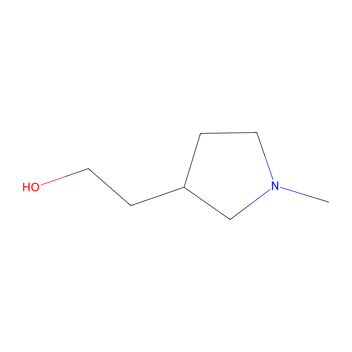 2-(1-Methylpyrrolidin-3-yl)ethan-1-ol molecular structure, CAS 36763-96-9