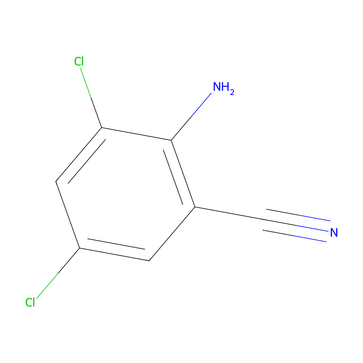 2-Amino-3,5-dichlorobenzonitrile molecular structure, CAS 36764-94-0