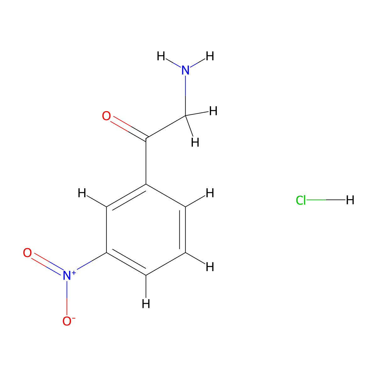 3-Nitrophenacylamine hydrochloride molecular structure, CAS 36765-84-1