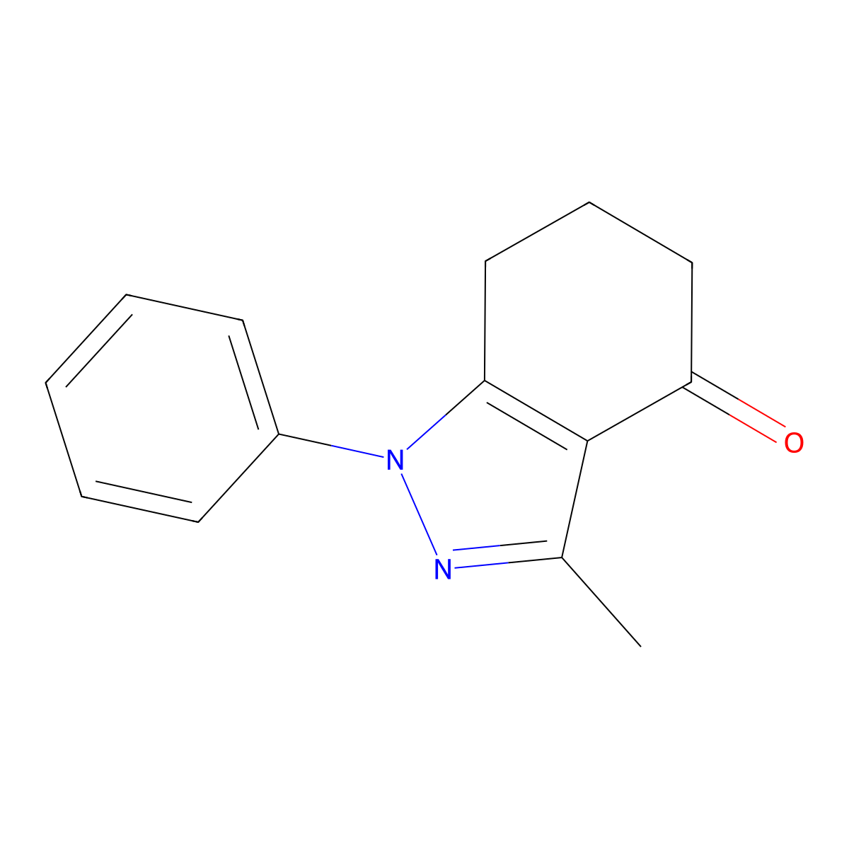 3-methyl-1-phenyl-6,7-dihydro-1H-indazol-4(5H)-one molecular structure, CAS 36767-62-1