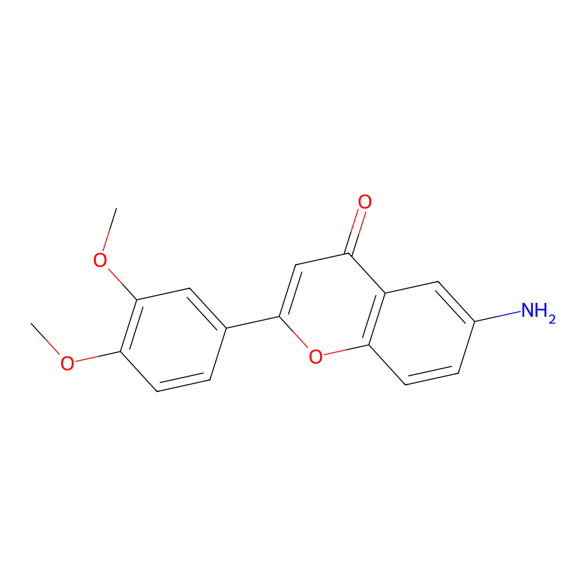6-Amino-2-(3,4-dimethoxyphenyl)chromen-4-one molecular structure, CAS 36768-27-1