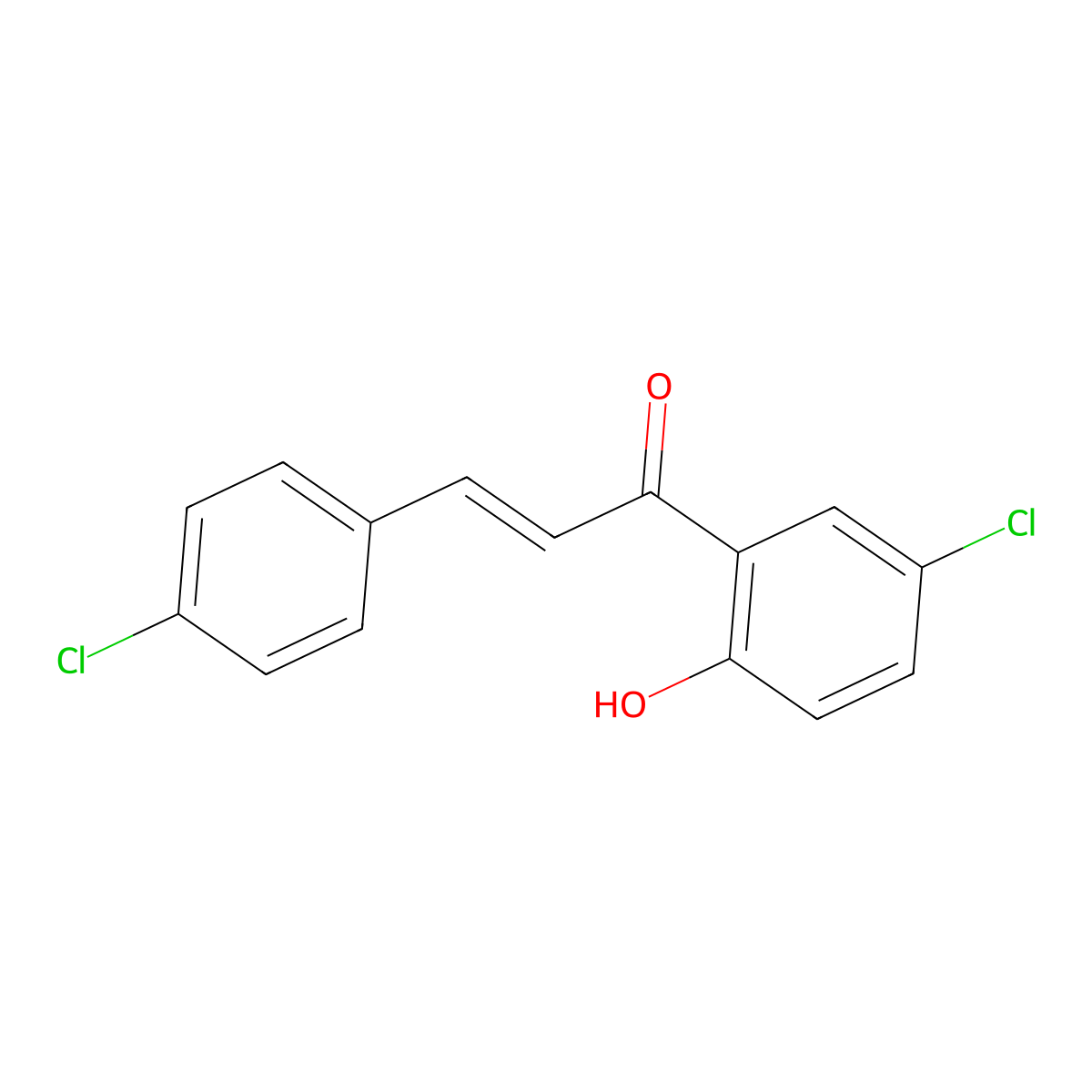 1-(5-Chloro-2-hydroxyphenyl)-3-(4-chlorophenyl)prop-2-en-1-one molecular structure, CAS 36768-48-6