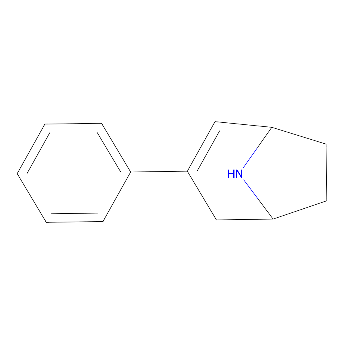 3-Phenyl-8-azabicyclo[3.2.1]oct-2-ene molecular structure, CAS 36769-07-0