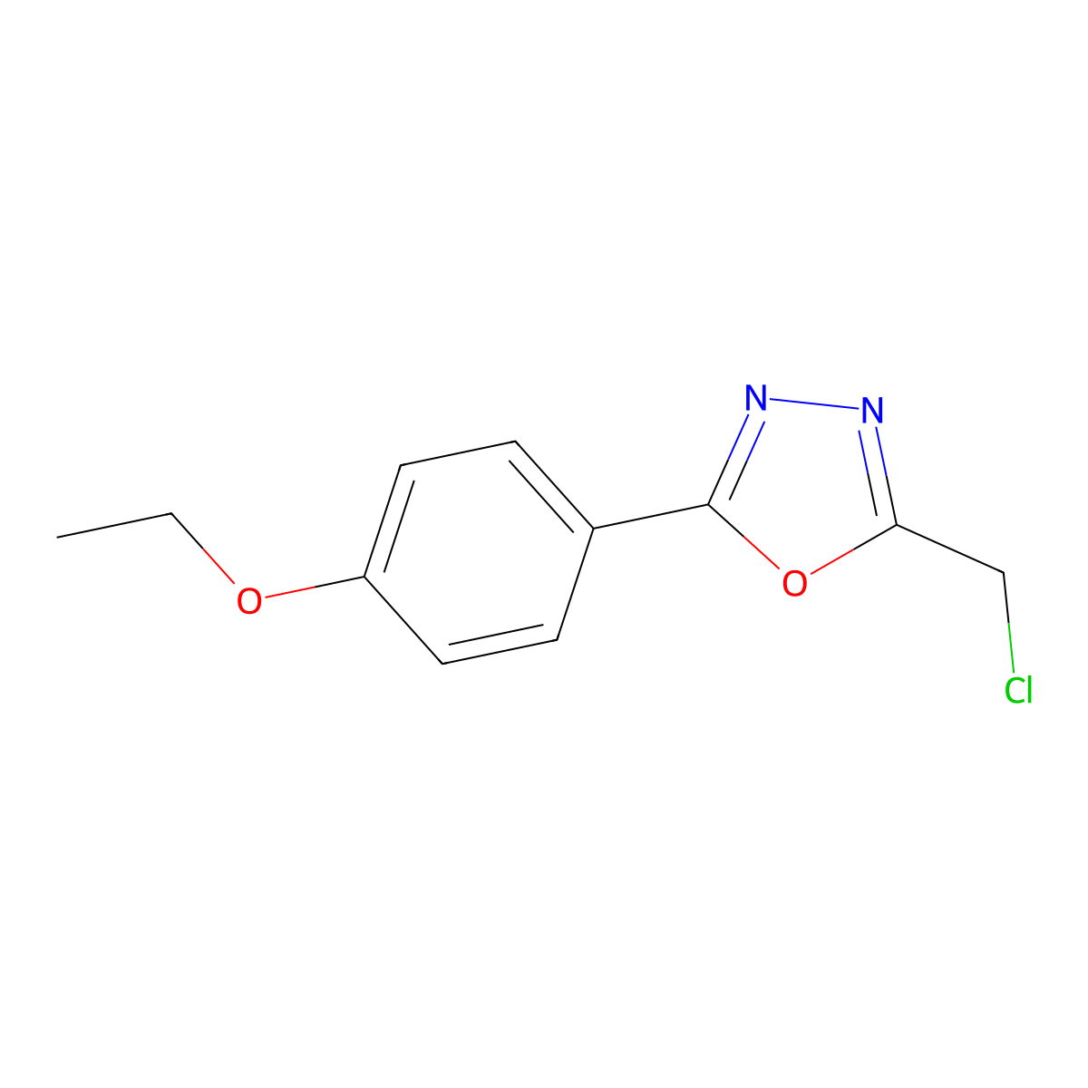 2-(Chloromethyl)-5-(4-ethoxyphenyl)-1,3,4-oxadiazole molecular structure, CAS 36770-19-1