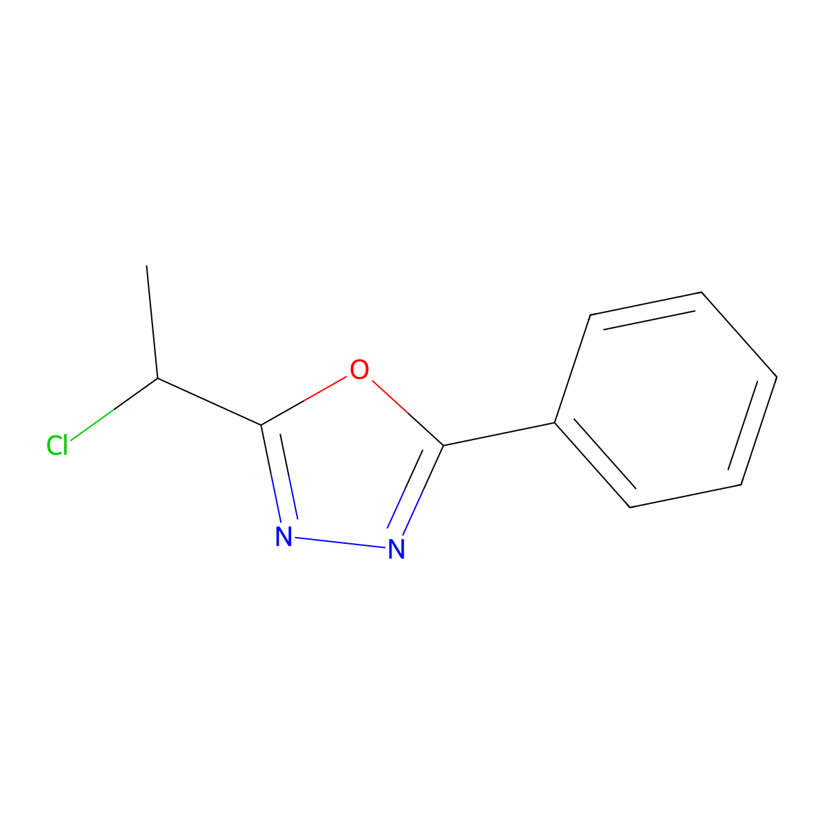 2-(1-Chloroethyl)-5-phenyl-1,3,4-oxadiazole molecular structure, CAS 36770-21-5