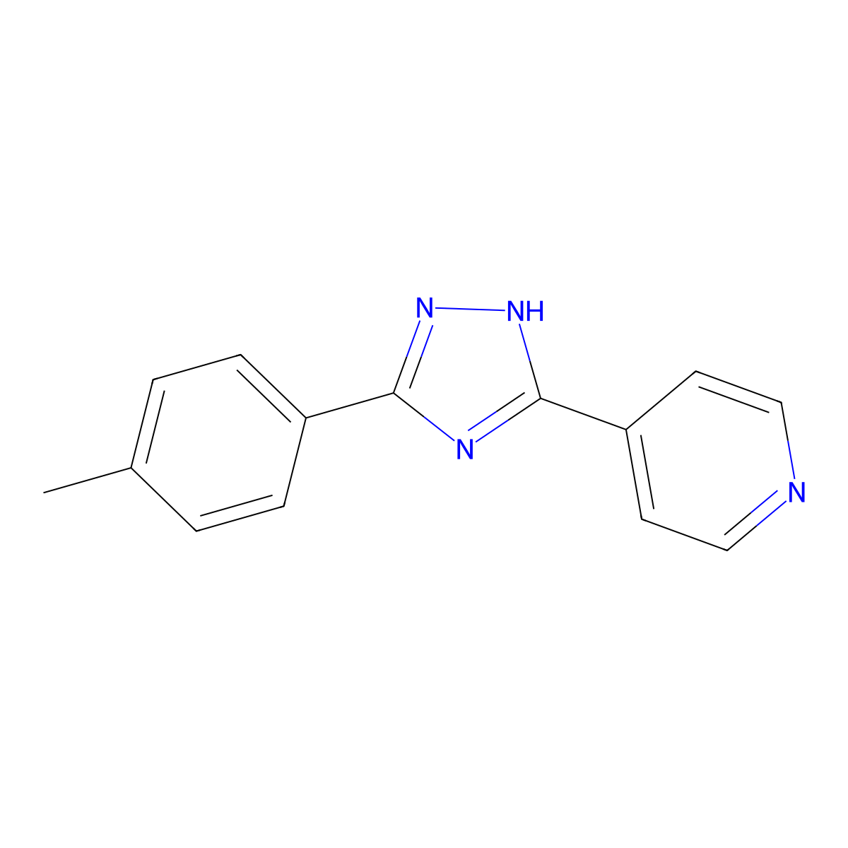 4-[3-(4-methylphenyl)-1H-1,2,4-triazol-5-yl]pyridine molecular structure, CAS 36770-52-2