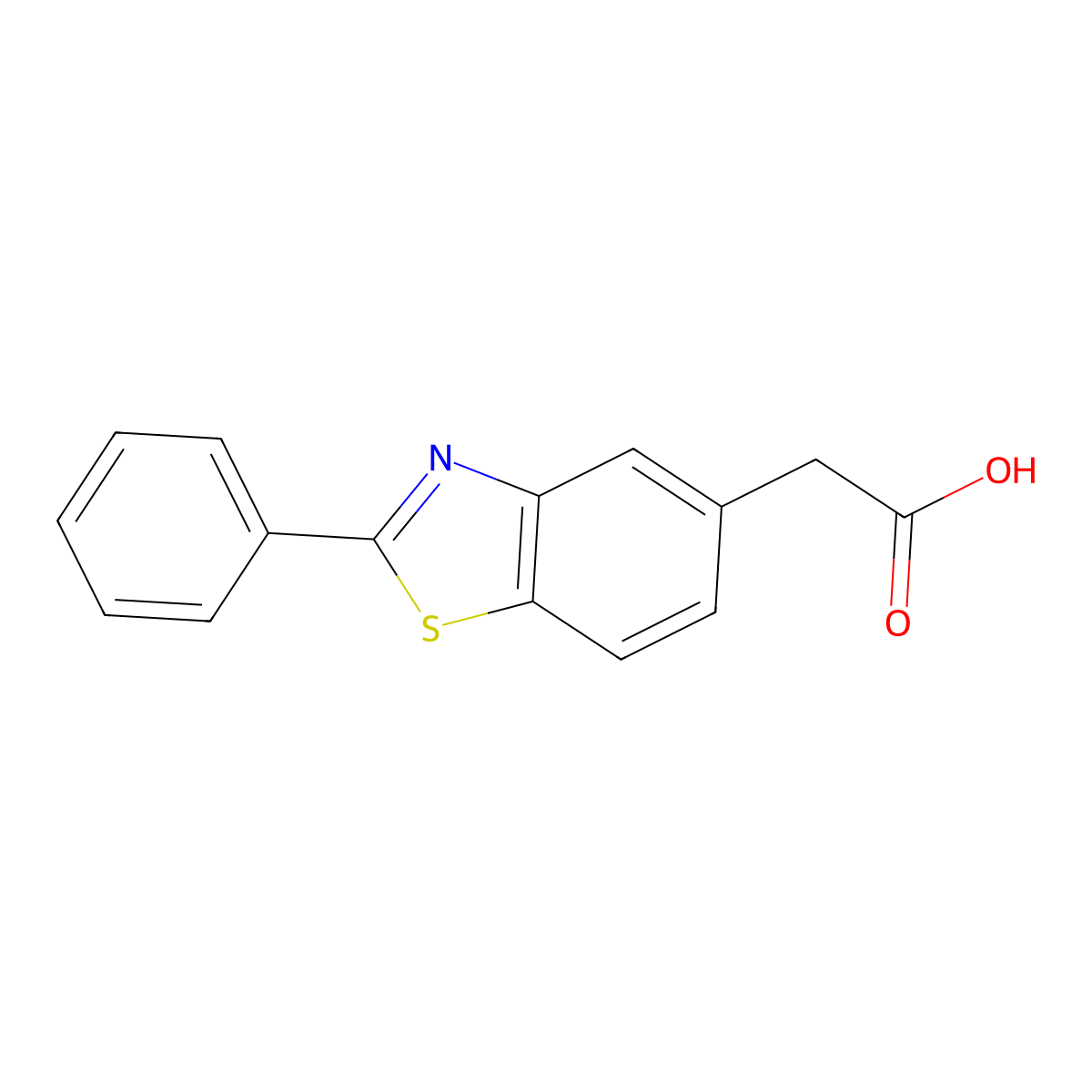 2-Phenyl-5-benzothiazoleacetic acid molecular structure, CAS 36774-74-0