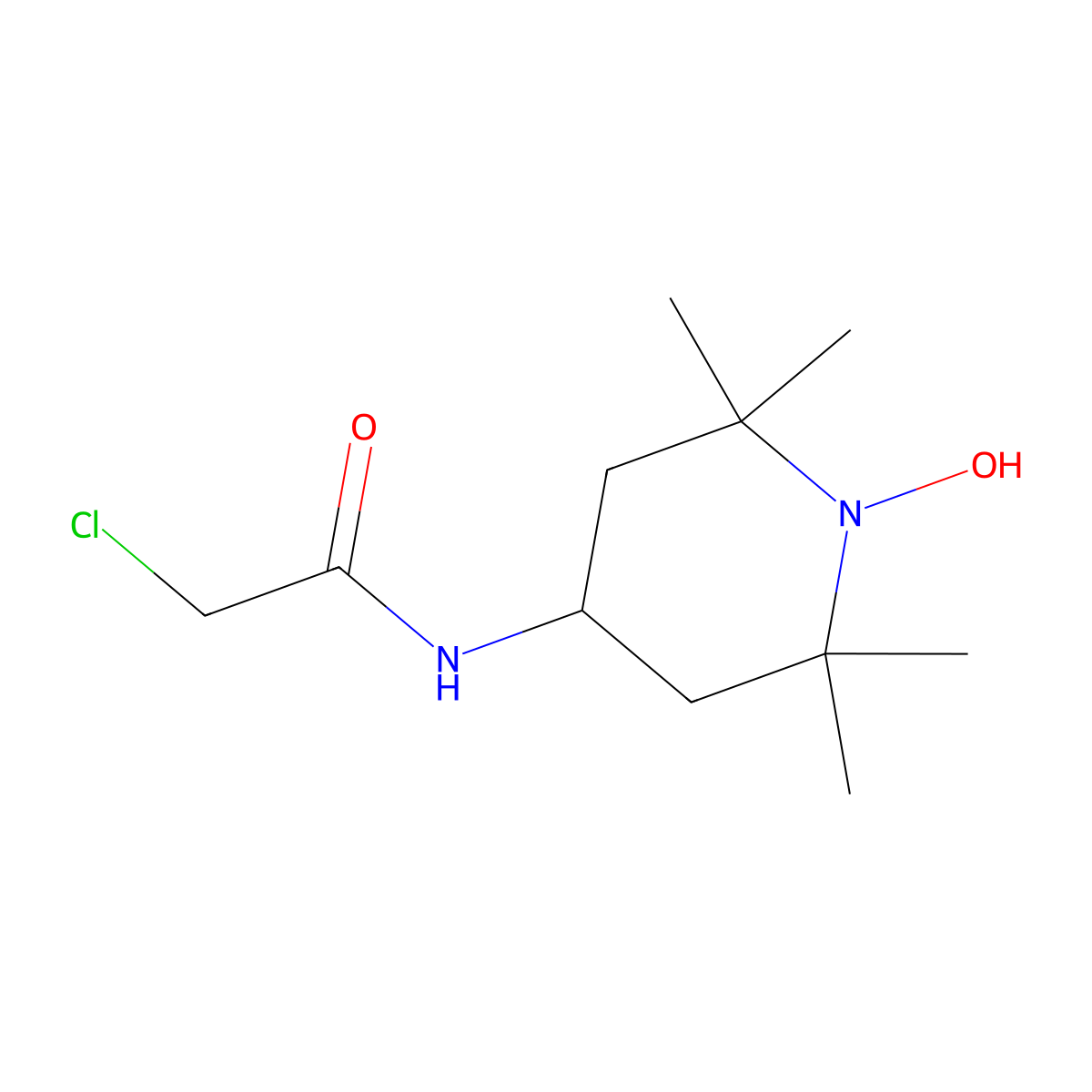 1-Piperidinyloxy, 4-[(2-chloroacetyl)amino]-2,2,6,6-tetramethyl- molecular structure, CAS 36775-23-2