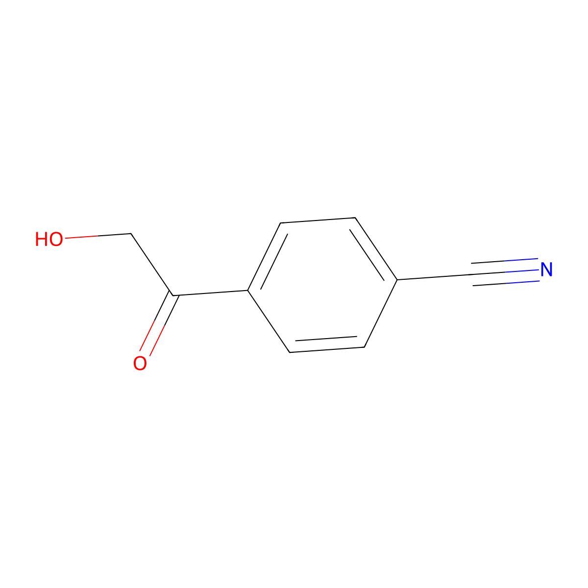 4-(2-Hydroxyacetyl)benzonitrile molecular structure, CAS 36776-32-6