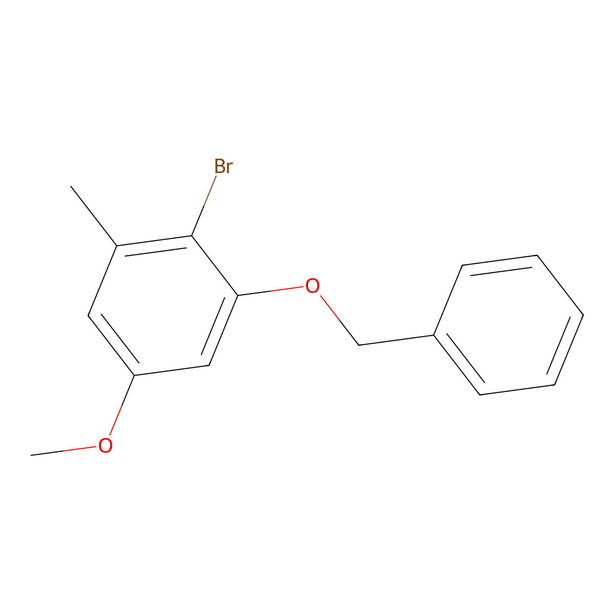 Toluene, 3-benzyloxy-2-bromo-5-methoxy- molecular structure, CAS 36776-45-1