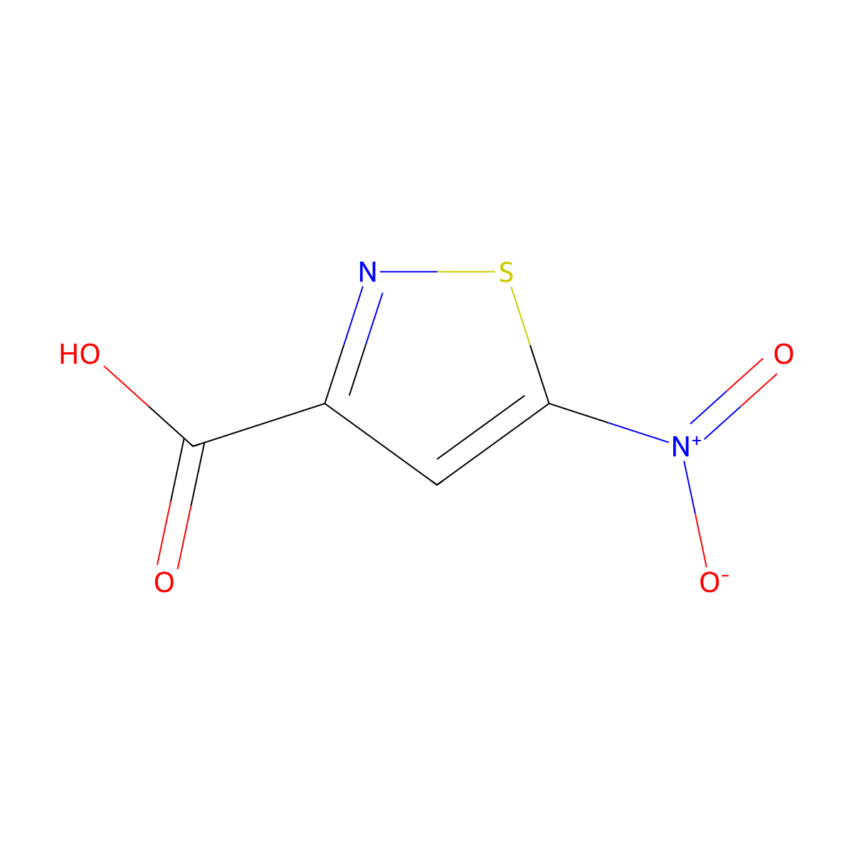 5-Nitro-1,2-thiazole-3-carboxylic acid molecular structure, CAS 36778-15-1