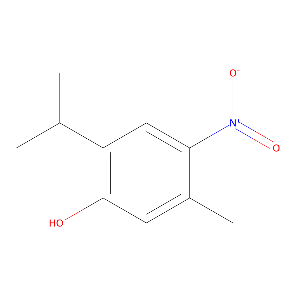 2-Isopropyl-5-methyl-4-nitrophenol molecular structure, CAS 36778-56-0
