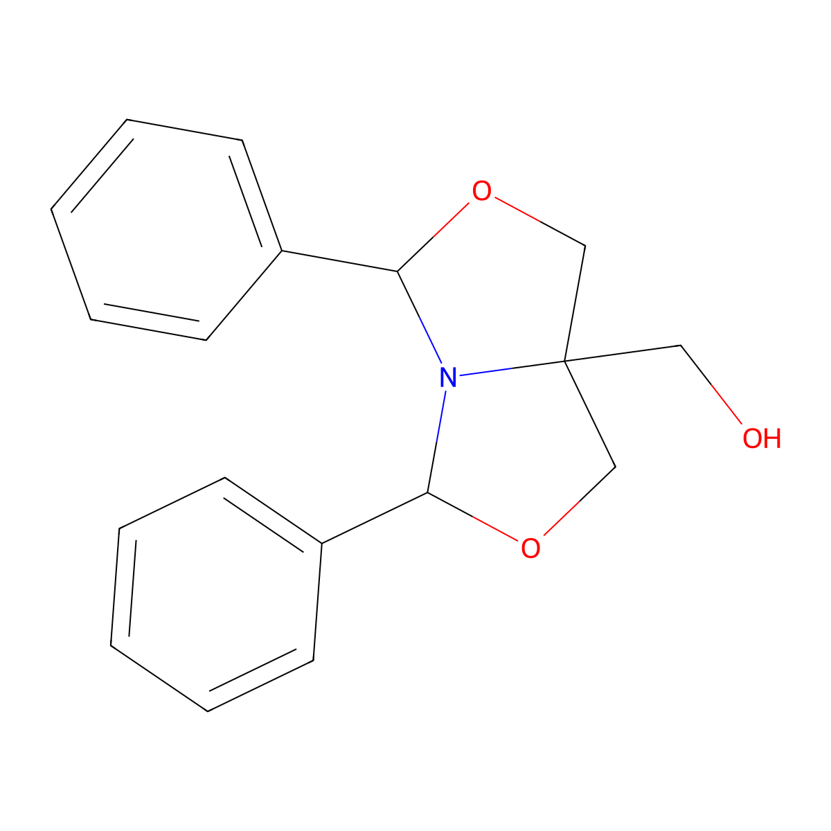 1H,3H,5H-Oxazolo(3,4-c)oxazole-7a(7H)-methanol, 3,5-diphenyl- molecular structure, CAS 36778-78-6