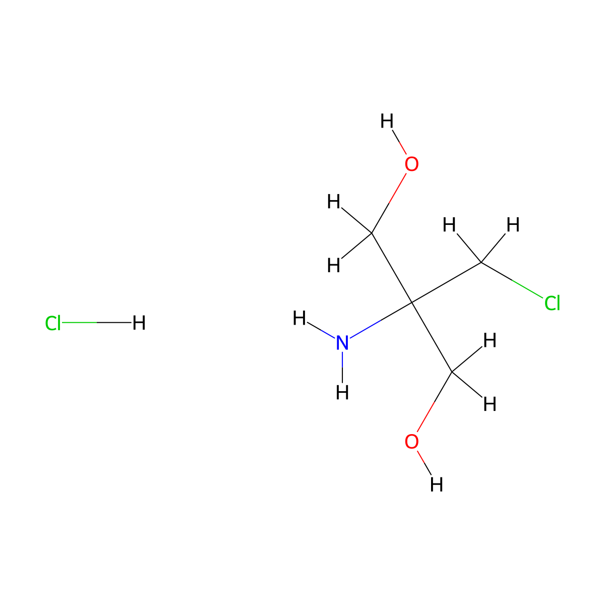 2-Amino-2-(chloromethyl)propane-1,3-diol hydrochloride molecular structure, CAS 36778-79-7