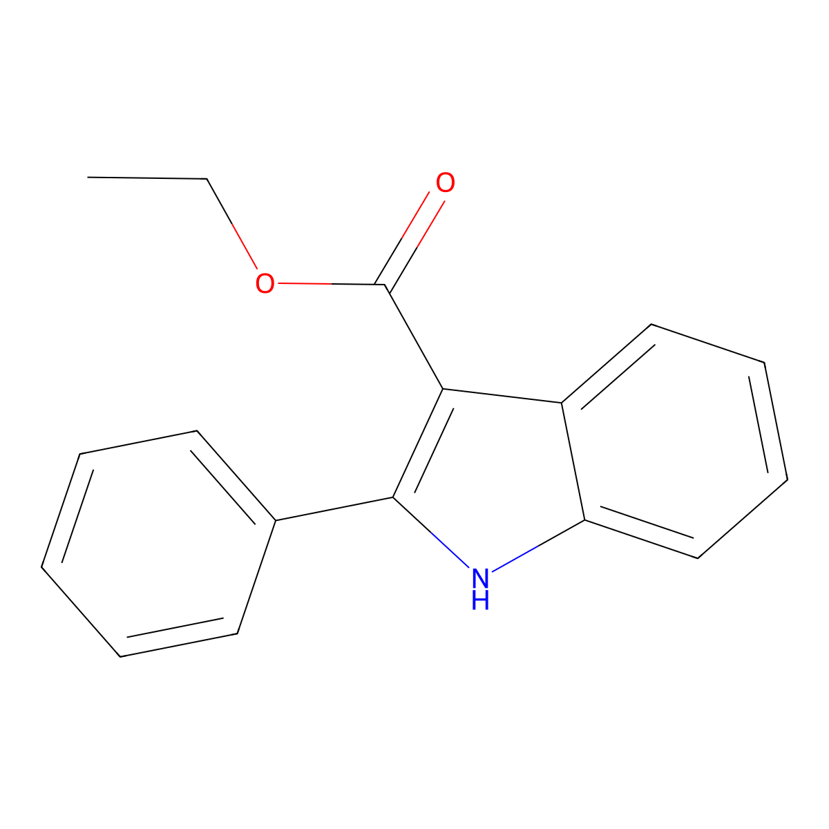 Ethyl 2-phenyl-1H-indole-3-carboxylate molecular structure, CAS 36779-16-5