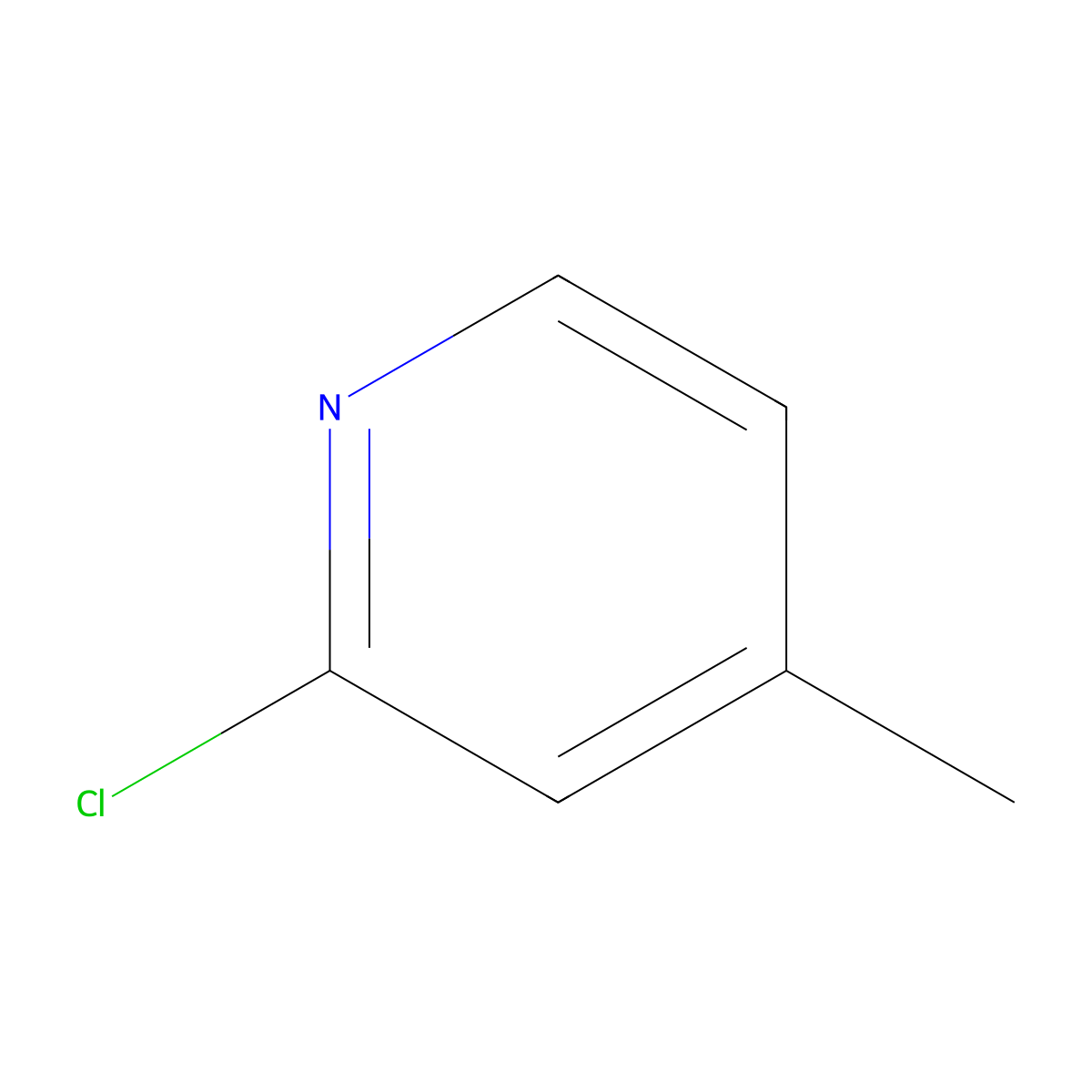 2-Chloro-4-methylpyridine molecular structure, CAS 3678-62-4