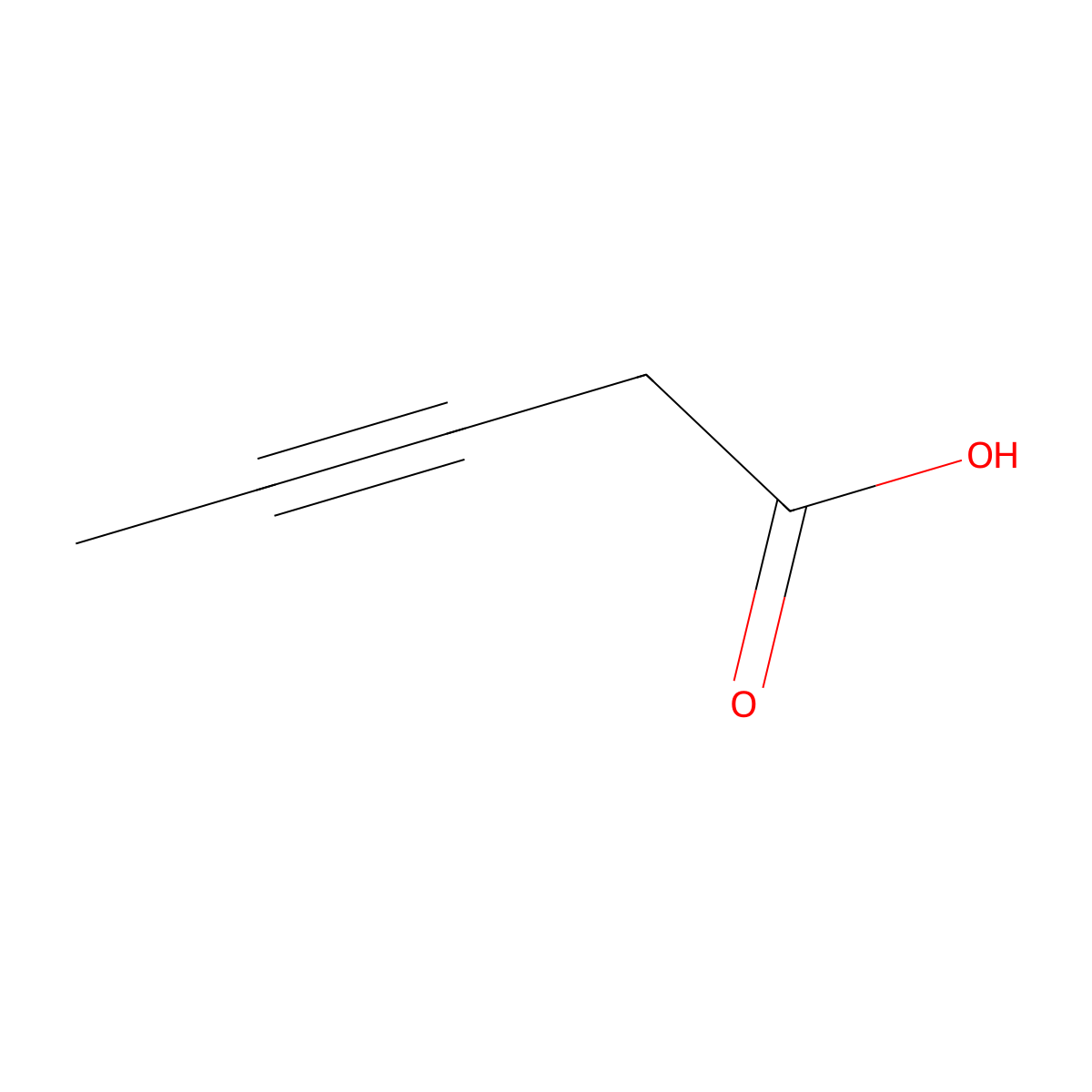 3-Pentynoic acid molecular structure, CAS 36781-65-4