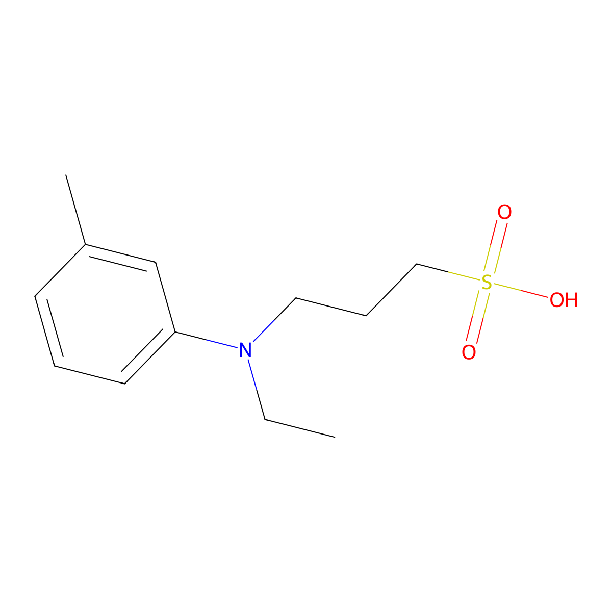 1-Propanesulfonic acid, 3-(ethyl(3-methylphenyl)amino)- molecular structure, CAS 36783-03-6