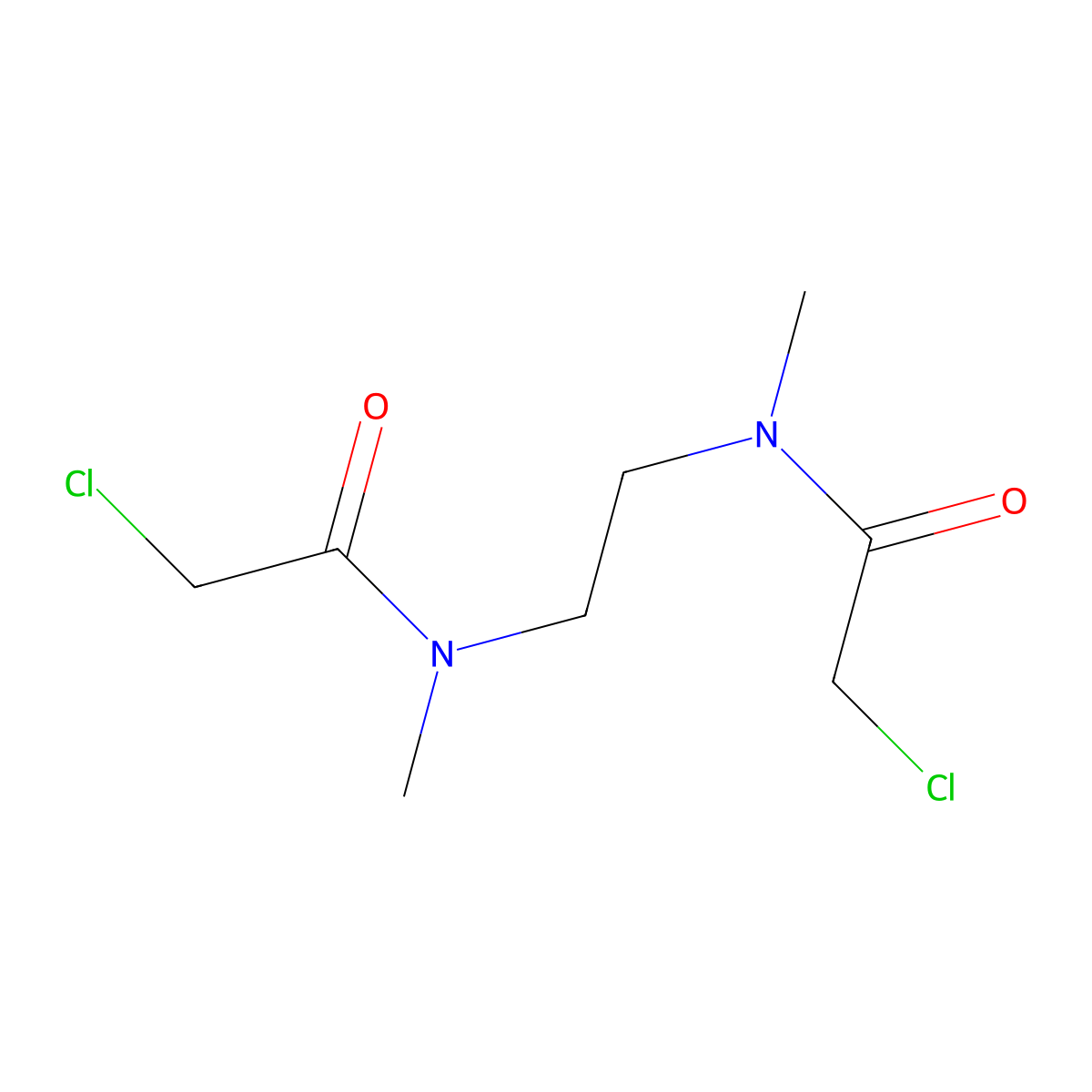 2-chloro-N-(2-(2-chloro-N-methylacetamido)ethyl)-N-methylacetamide molecular structure, CAS 36784-59-5