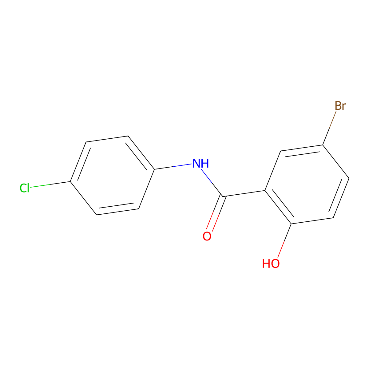 Bromochlorosalicylanilide molecular structure, CAS 3679-64-9