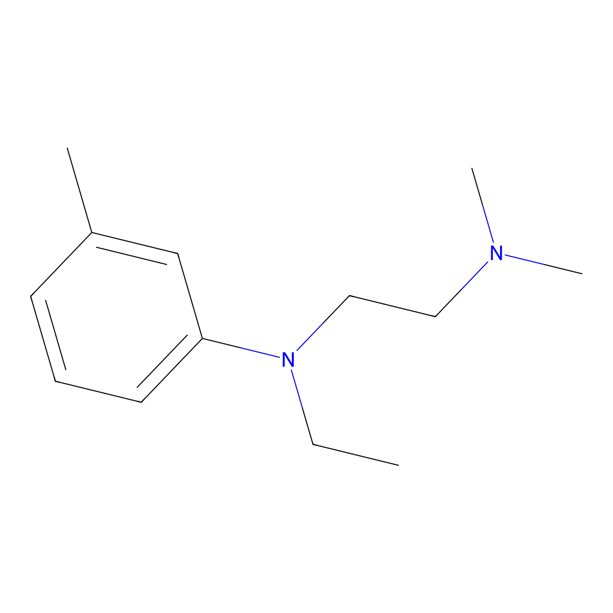1,2-Ethanediamine, N-ethyl-N',N'-dimethyl-N-(3-methylphenyl)- molecular structure, CAS 36790-28-0