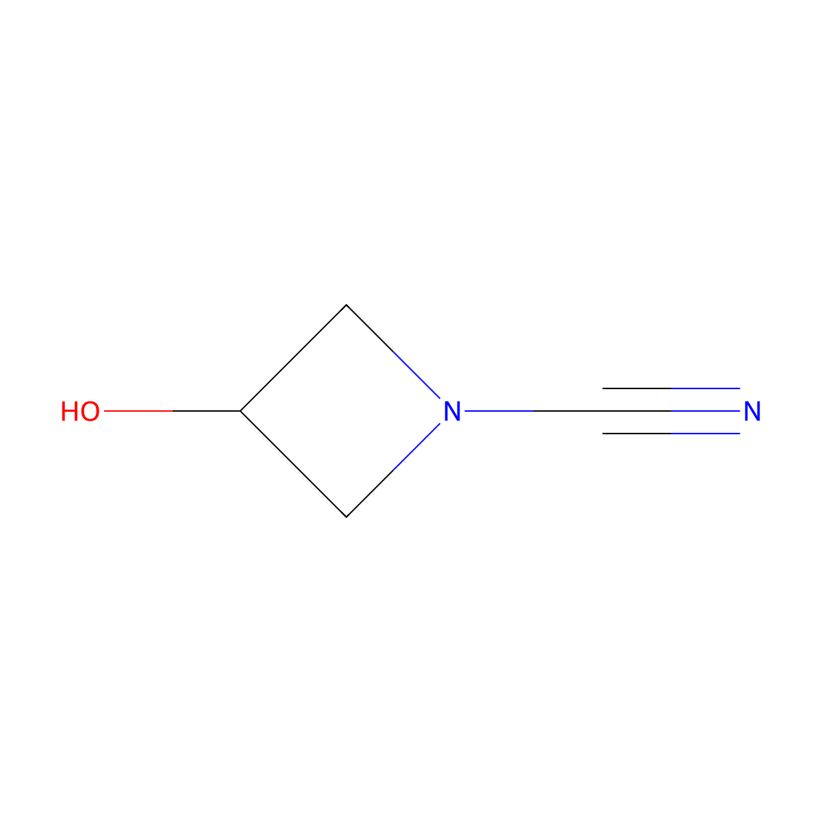 3-Hydroxyazetidine-1-carbonitrile molecular structure, CAS 367906-68-1